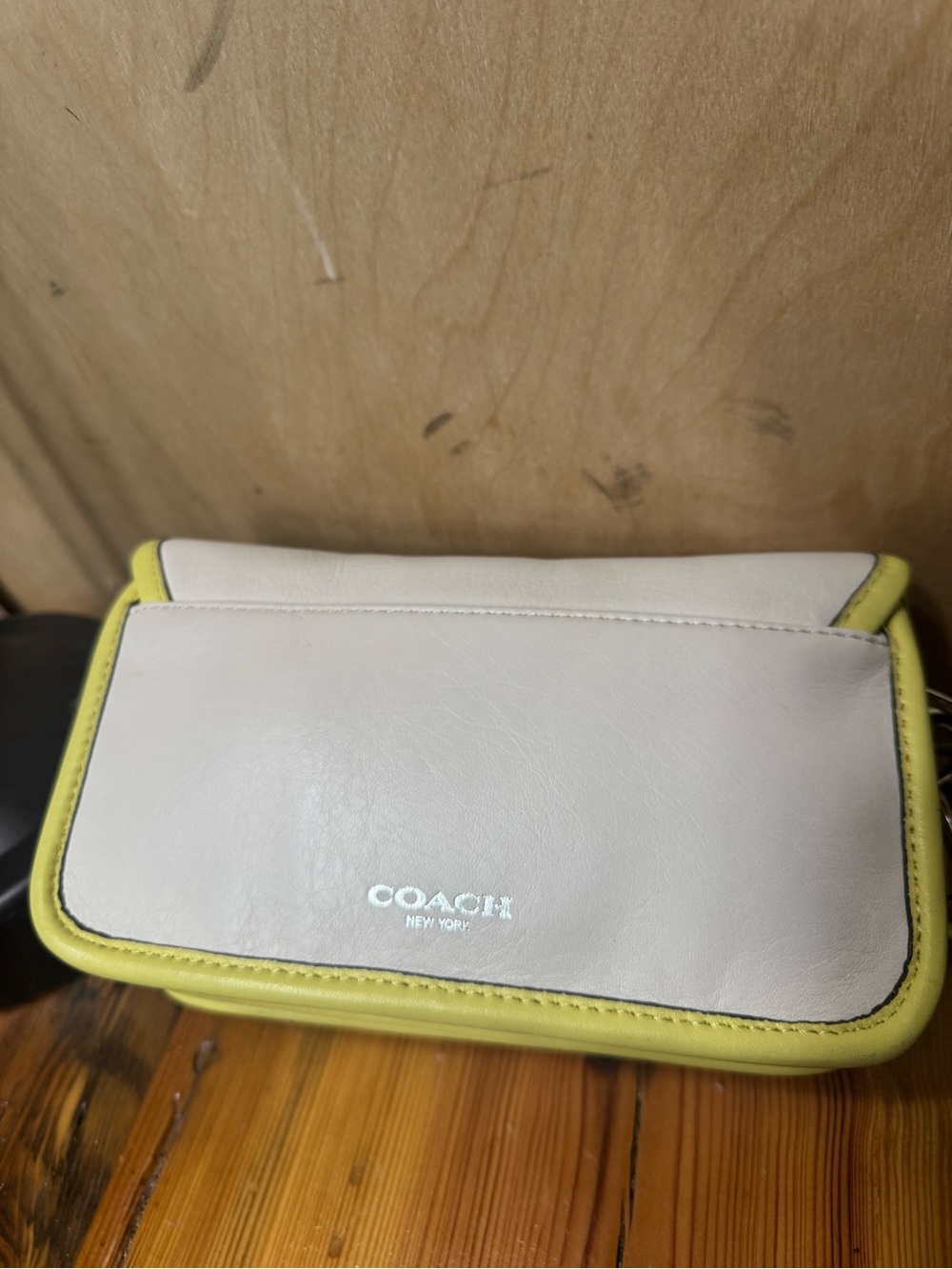 Coach White and Yellow Leather Crossbody with Tassel - Picture 6 of 14